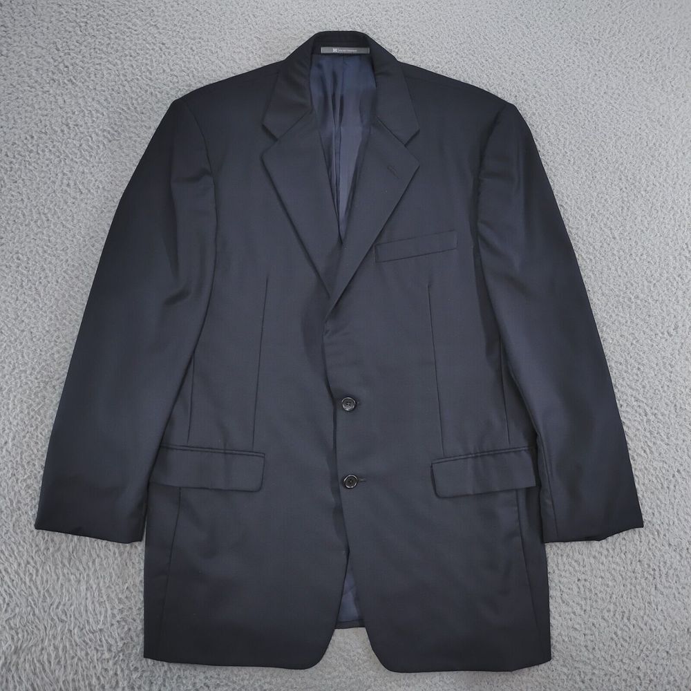 Hickey Freeman Ing Loro Piana Blazer Sport Jacket Mens 41 R Navy Blue 100% Wool - Picture 1 of 16